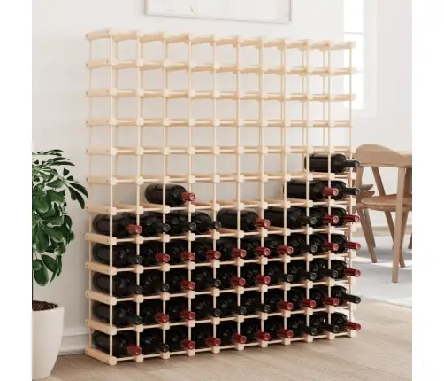 Vīna Pudeļu Plaukts 120 Pudelēm, 112,5X23X123,5 Cm, Priede Vidaxl