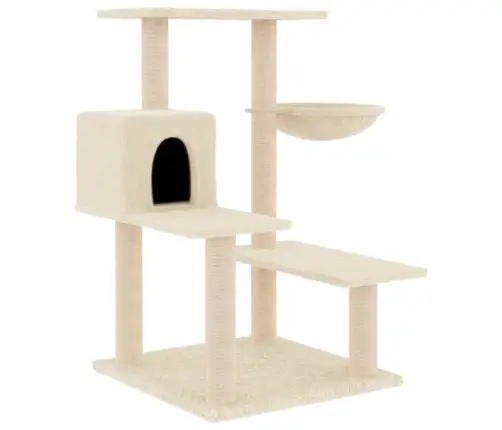 Kaķu Māja Ar Sizala Stabiem Nagu Asināšanai, 82,5 Cm, Bēša Vidaxl