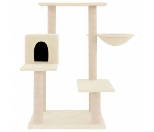 Kaķu Māja Ar Sizala Stabiem Nagu Asināšanai, 82,5 Cm, Bēša Vidaxl