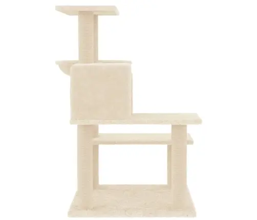 Kaķu Māja Ar Sizala Stabiem Nagu Asināšanai, 82,5 Cm, Bēša Vidaxl