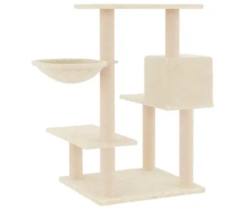 Kaķu Māja Ar Sizala Stabiem Nagu Asināšanai, 82,5 Cm, Bēša Vidaxl