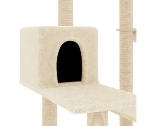 Kaķu Māja Ar Sizala Stabiem Nagu Asināšanai, 82,5 Cm, Bēša Vidaxl