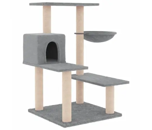 Kassimaja Sisalköitega Kraapimispostidega, Helehall, 82,5 Cm