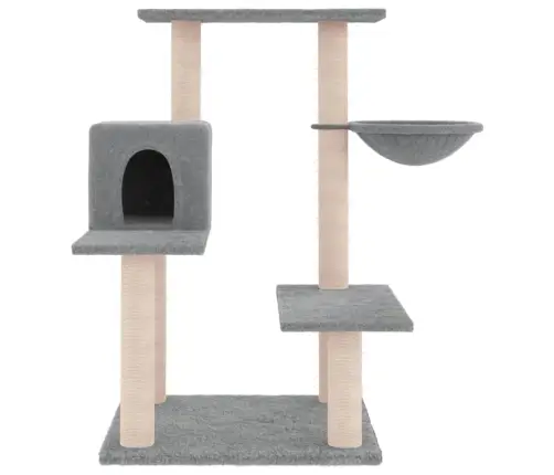 Kassimaja Sisalköitega Kraapimispostidega, Helehall, 82,5 Cm