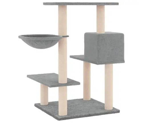 Kassimaja Sisalköitega Kraapimispostidega, Helehall, 82,5 Cm