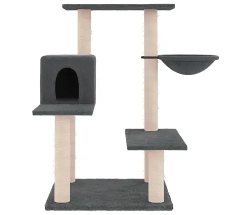 Kassimaja Sisalköitega Kraapimispostidega, Tumehall, 82,5 Cm