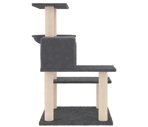 Kassimaja Sisalköitega Kraapimispostidega, Tumehall, 82,5 Cm