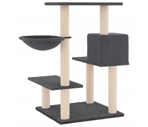 Kassimaja Sisalköitega Kraapimispostidega, Tumehall, 82,5 Cm