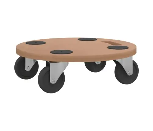 Platforminiai Vežimėliai, 2Vnt., Apdirbta Mediena, Apskriti