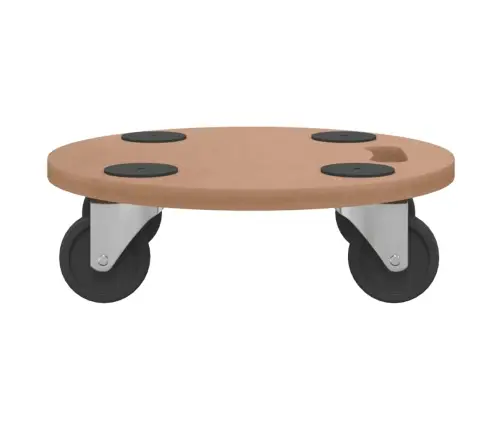 Platforminiai Vežimėliai, 2Vnt., Apdirbta Mediena, Apskriti