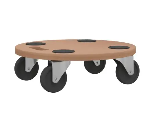 Platforminiai Vežimėliai, 2Vnt., Apdirbta Mediena, Apskriti