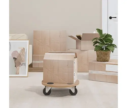 Platforminiai Vežimėliai, 2Vnt., Apdirbta Mediena, Apskriti