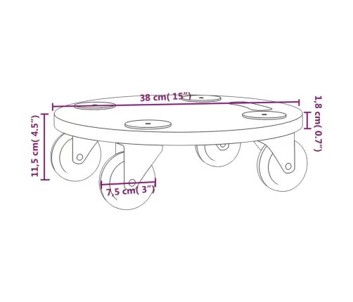 Ratastega Alused 6 Tk, Ümmargune, Tehispuit