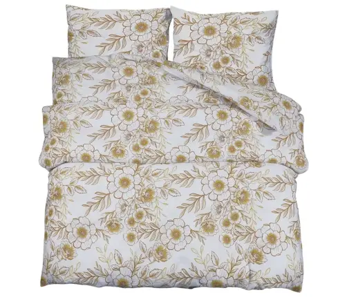 Patalynės Komplektas, Balta Ir Ruda, 140X200cm Medvilnė