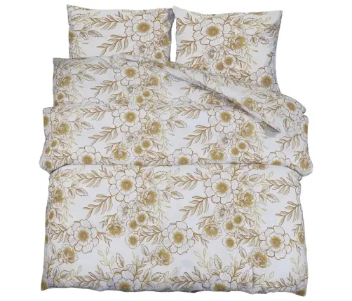 Patalynės Komplektas, Balta Ir Ruda, 200X200cm Medvilnė