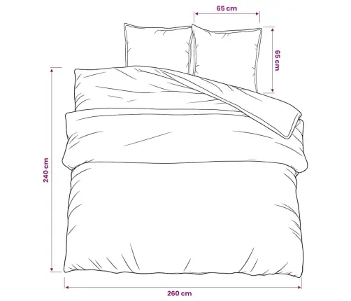 Gultasveļas Komplekts, Balts Un Brūns, 260X240 Cm, Kokvilna Vidaxl