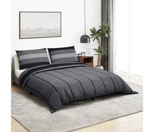 Gultasveļas Komplekts, Tumši Pelēks, 240X220 Cm, Kokvilna Vidaxl