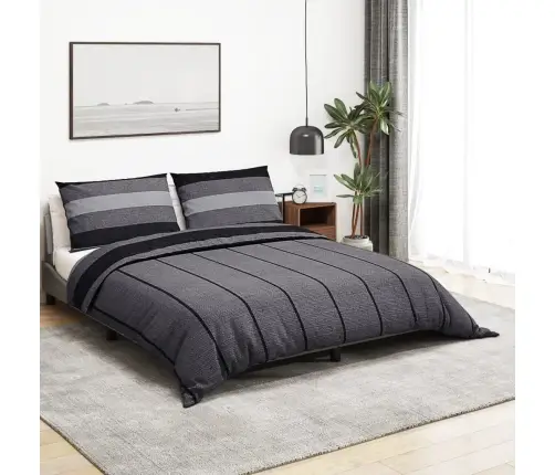 Patalynės Komplektas, Tamsiai Pilkas, 140X200cm Medvilnė