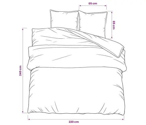 Gultasveļas Komplekts, Tumši Pelēks, 220X240 Cm, Kokvilna Vidaxl