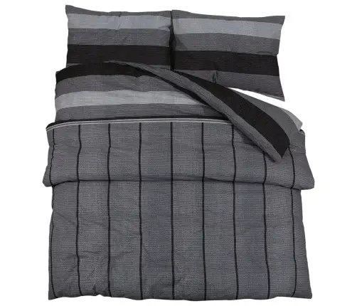 Gultasveļas Komplekts, Tumši Pelēks, 225X220 Cm, Kokvilna Vidaxl