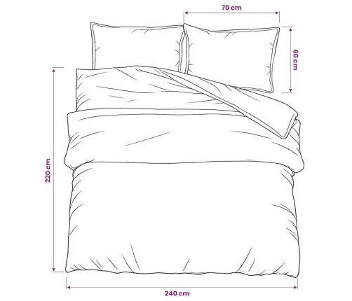 Gultasveļas Komplekts, Pelēks, 240X220 Cm, Kokvilna Vidaxl