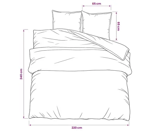 Gultasveļas Komplekts, Pelēks, 220X240 Cm, Kokvilna Vidaxl