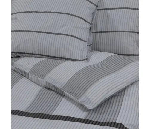 Gultasveļas Komplekts, Pelēks, 135X200 Cm, Kokvilna Vidaxl