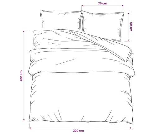 Gultasveļas Komplekts, Pelēks, 200X200 Cm, Kokvilna Vidaxl