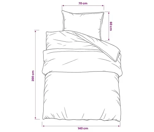 Gultasveļas Komplekts, Pelēks, 140X200 Cm, Kokvilna Vidaxl