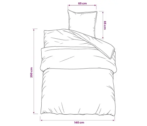 Gultasveļas Komplekts, Pelēks, 140X200 Cm, Kokvilna Vidaxl