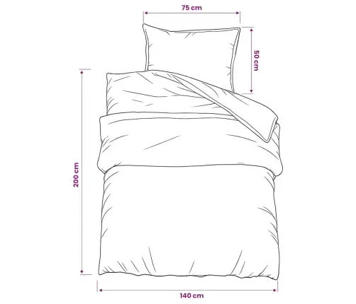 Gultasveļas Komplekts, Pelēks, 140X200 Cm, Kokvilna Vidaxl