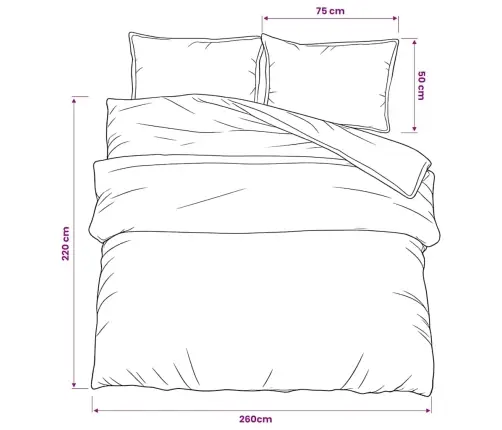 Gultasveļas Komplekts, Pelēks, 260X220 Cm, Kokvilna Vidaxl