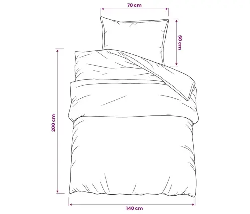 Gultasveļas Komplekts, Pelēks, 140X200 Cm, Kokvilna Vidaxl