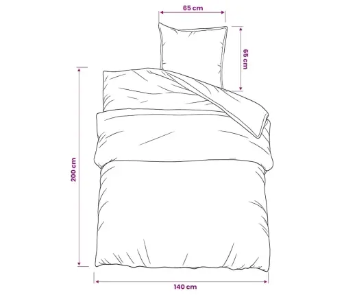 Gultasveļas Komplekts, Pelēks, 140X200 Cm, Kokvilna Vidaxl