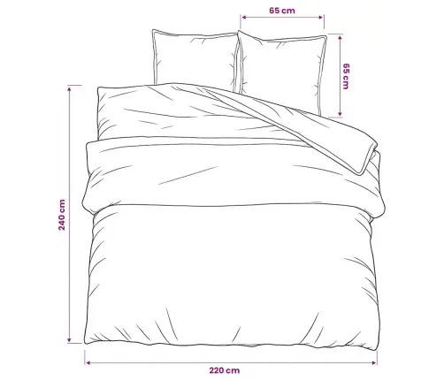 Gultasveļas Komplekts, Pelēks, 220X240 Cm, Kokvilna Vidaxl