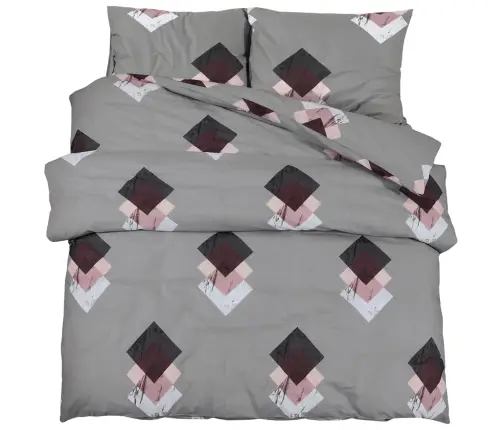 Gultasveļas Komplekts, Pelēks, 155X220 Cm, Kokvilna Vidaxl