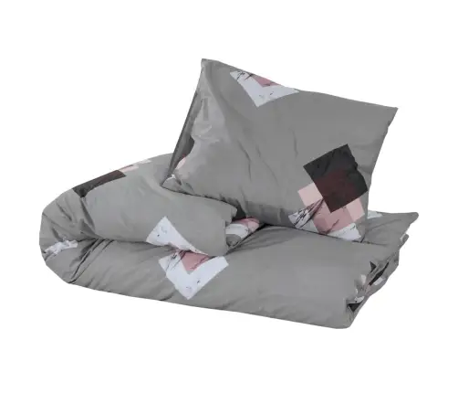 Gultasveļas Komplekts, Pelēks, 155X220 Cm, Kokvilna Vidaxl