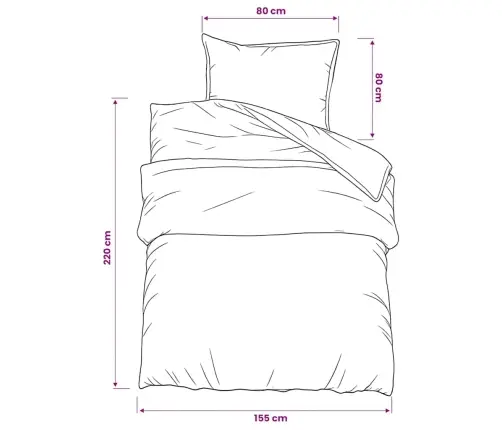 Gultasveļas Komplekts, Pelēks, 155X220 Cm, Kokvilna Vidaxl