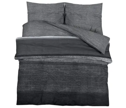 Gultasveļas Komplekts, Tumši Pelēks, 140X200 Cm, Kokvilna Vidaxl