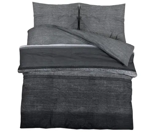 Gultasveļas Komplekts, Tumši Pelēks, 155X220 Cm, Kokvilna Vidaxl