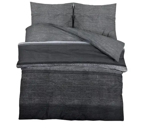 Gultasveļas Komplekts, Tumši Pelēks, 200X220 Cm, Kokvilna Vidaxl