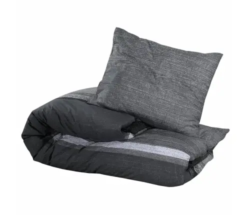 Gultasveļas Komplekts, Tumši Pelēks, 200X220 Cm, Kokvilna Vidaxl