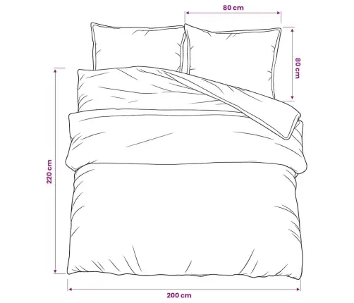 Gultasveļas Komplekts, Tumši Pelēks, 200X220 Cm, Kokvilna Vidaxl