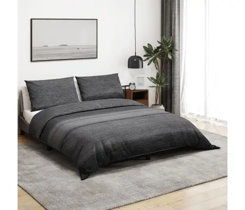 Gultasveļas Komplekts, Tumši Pelēks, 200X220 Cm, Kokvilna Vidaxl