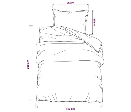 Gultasveļas Komplekts, Tumši Pelēks, 140X200 Cm, Kokvilna Vidaxl