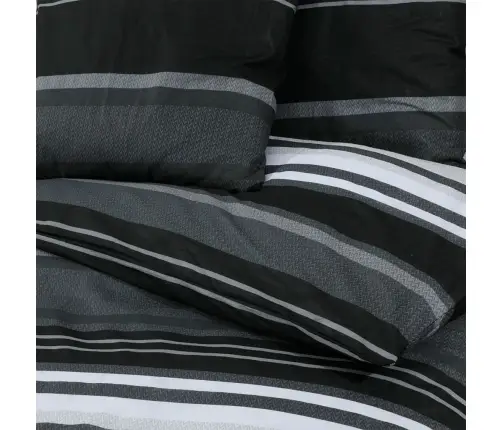 Gultasveļas Komplekts, Melns Un Balts, 140X200 Cm, Kokvilna Vidaxl