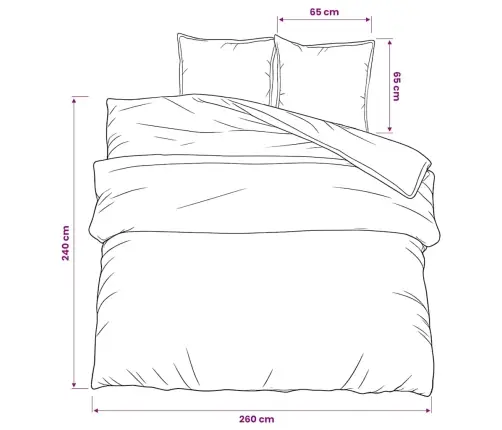 Gultasveļas Komplekts, Melns Un Balts, 260X240 Cm, Kokvilna Vidaxl