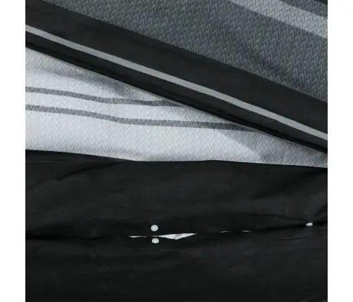Gultasveļas Komplekts, Melns Un Balts, 200X200 Cm, Kokvilna Vidaxl