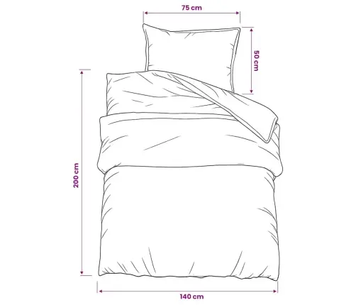 Gultasveļas Komplekts, Melns Un Balts, 140X200 Cm, Kokvilna Vidaxl