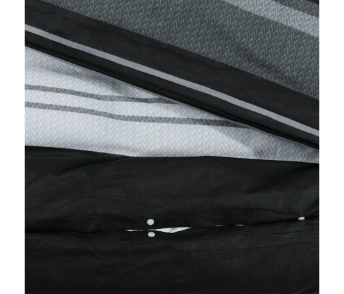 Gultasveļas Komplekts, Melns Un Balts, 200X200 Cm, Kokvilna Vidaxl